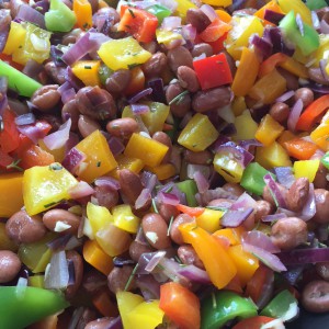 Borlotti beans with peperonata!